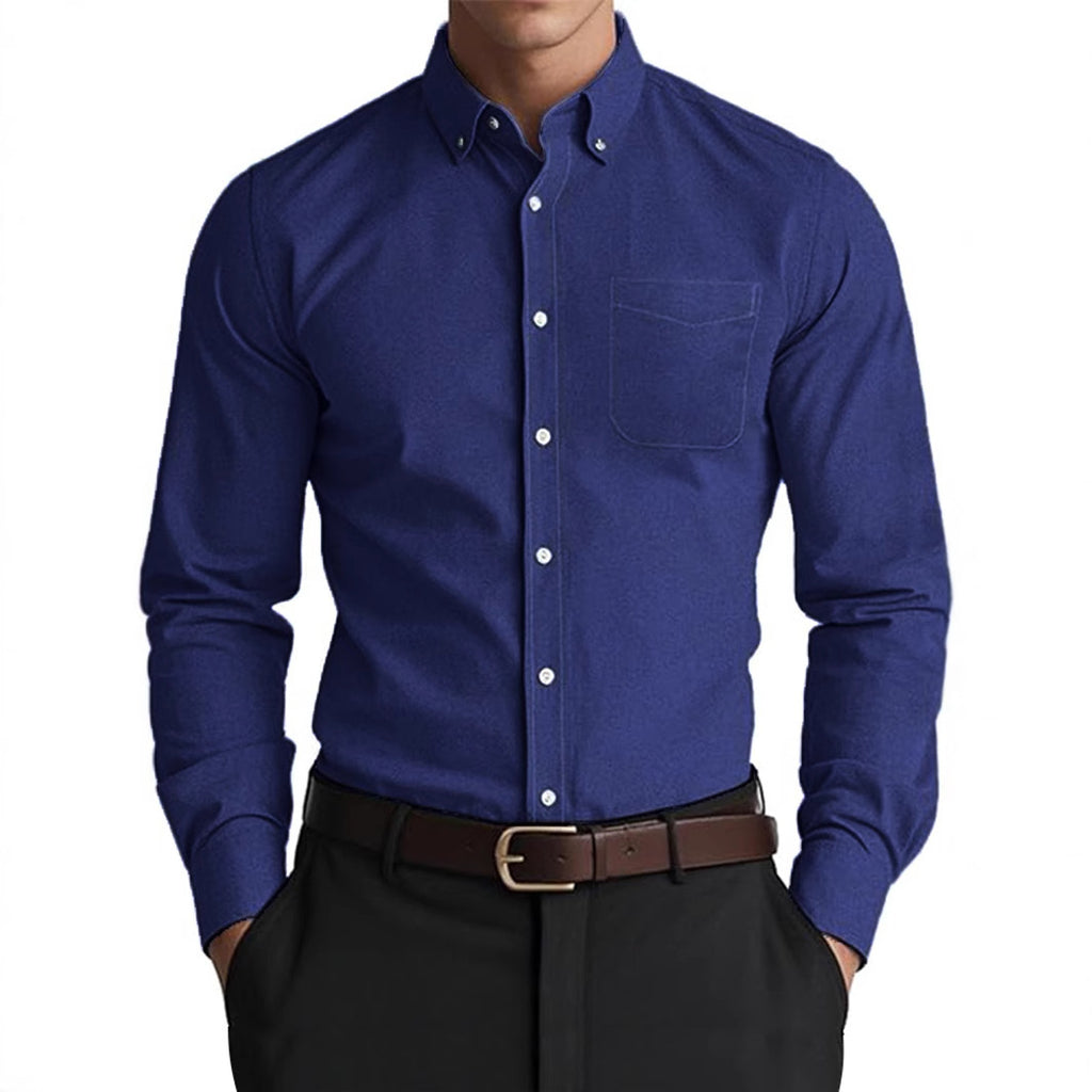 Camisa  casual de color puro para hombre