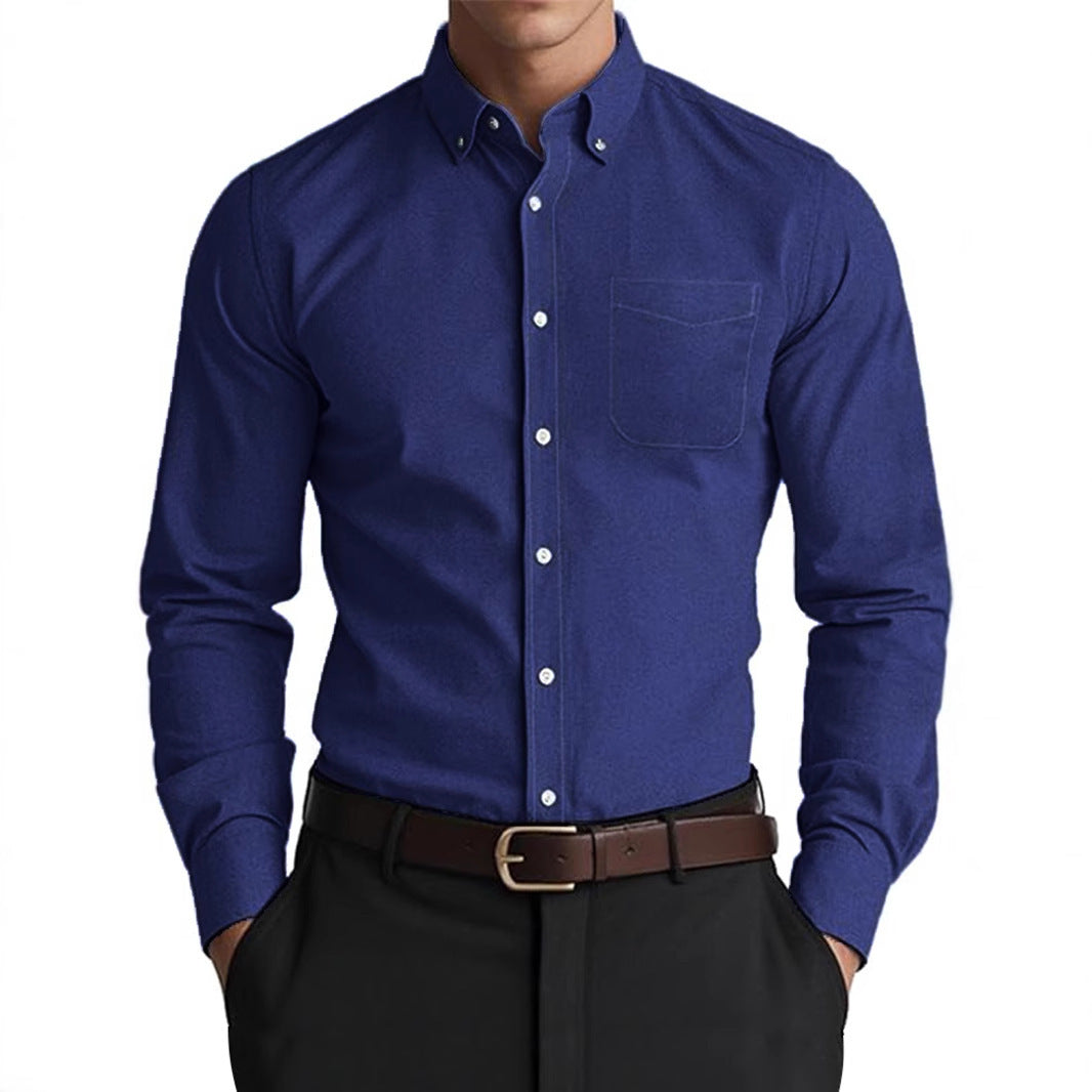Camisa  casual de color puro para hombre