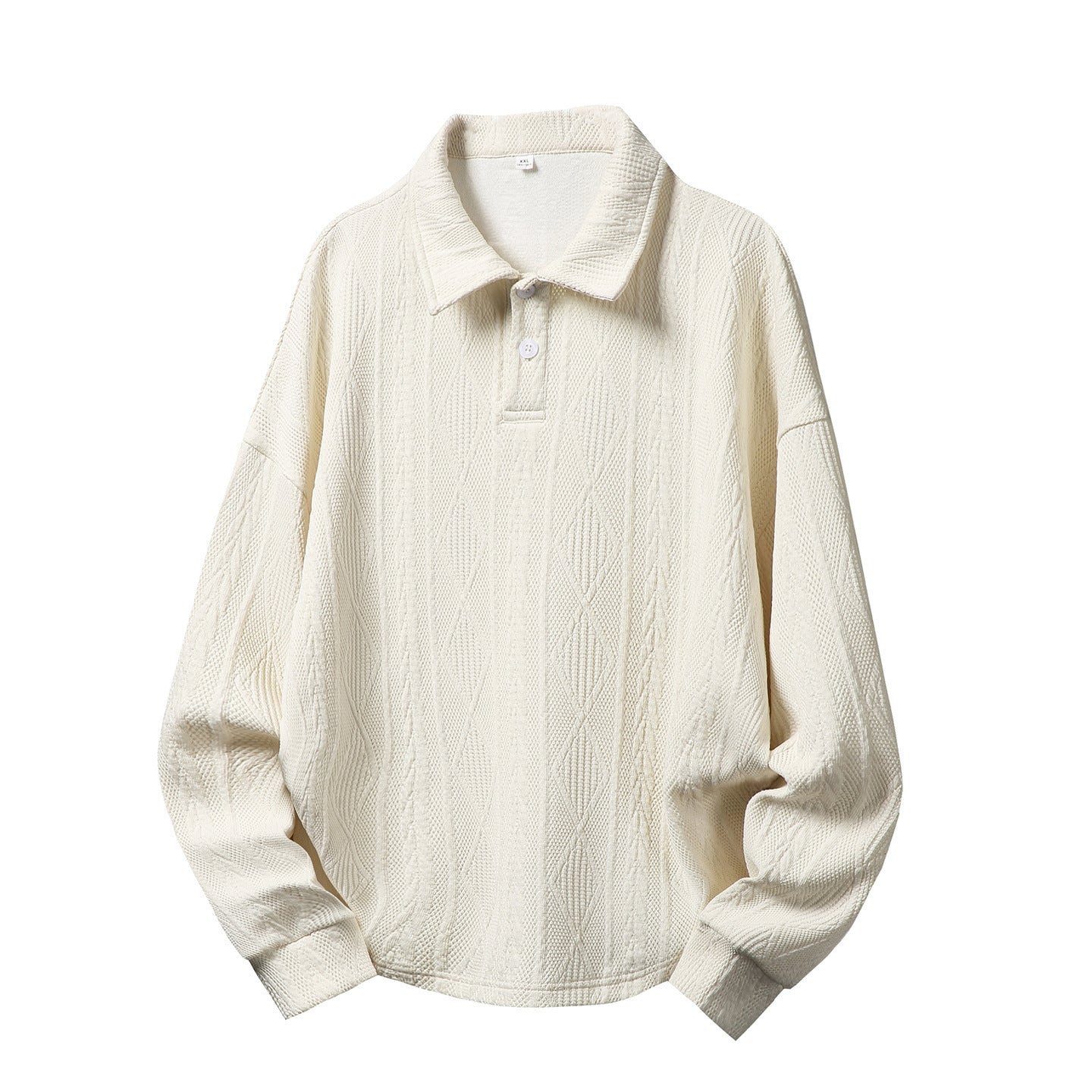 Suéter Texturizado con Cuello Tipo Polo para Hombre – Otoño Moderno