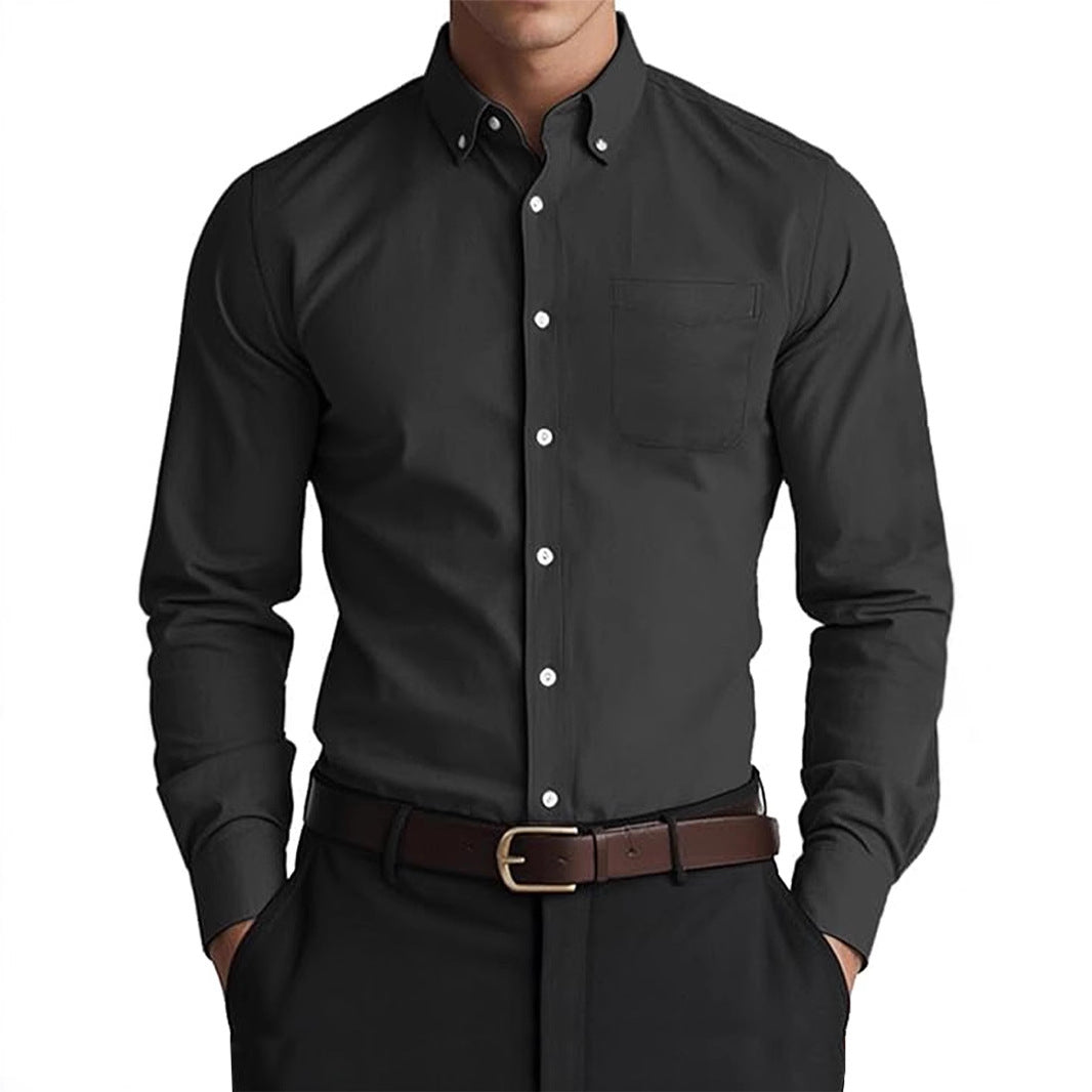 Camisa  casual de color puro para hombre