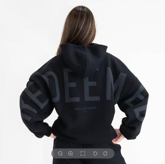 Hoodie Oversize de Moda con Letras Impresas