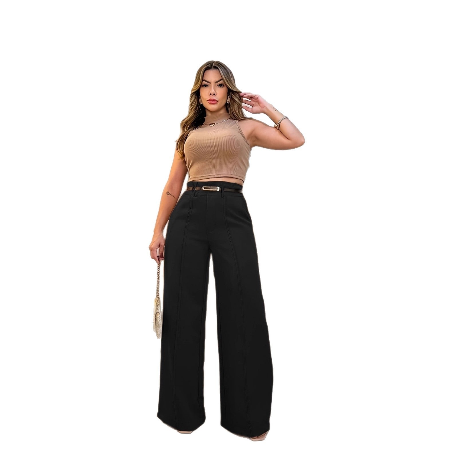 Pantalones rectos de corte estrecho, informales y pequeños