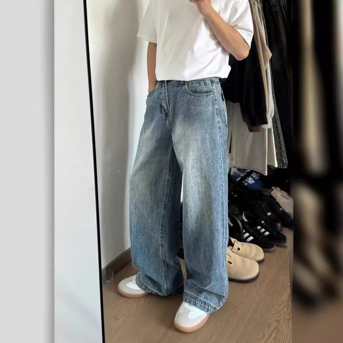 Jeans Retro Wide Leg Azul Lavado – Estilo Street