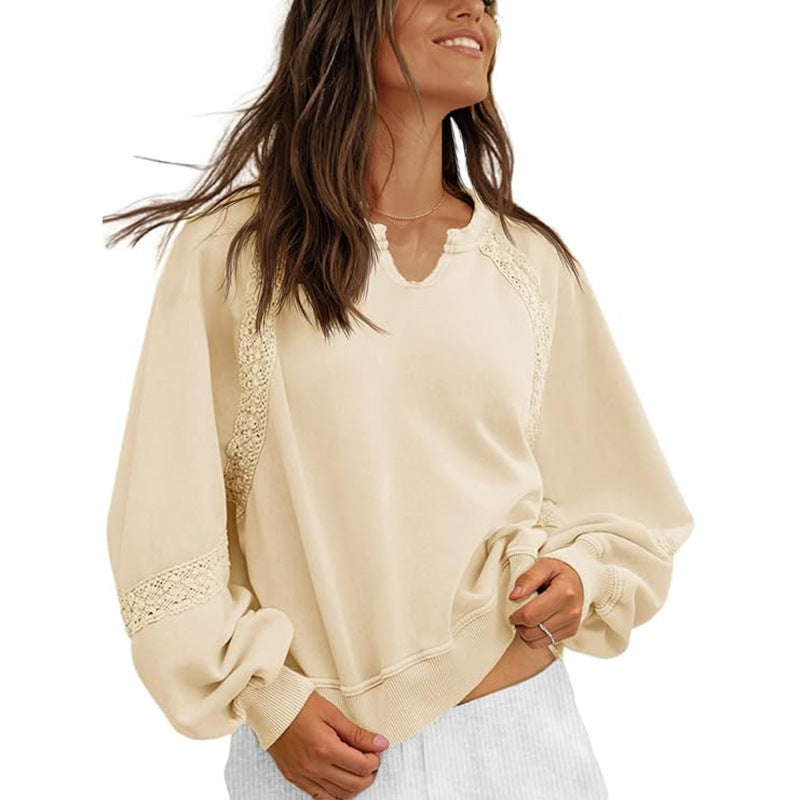 Blusa Suéter Glam – Estilo Casual y Detalles de Encaje
