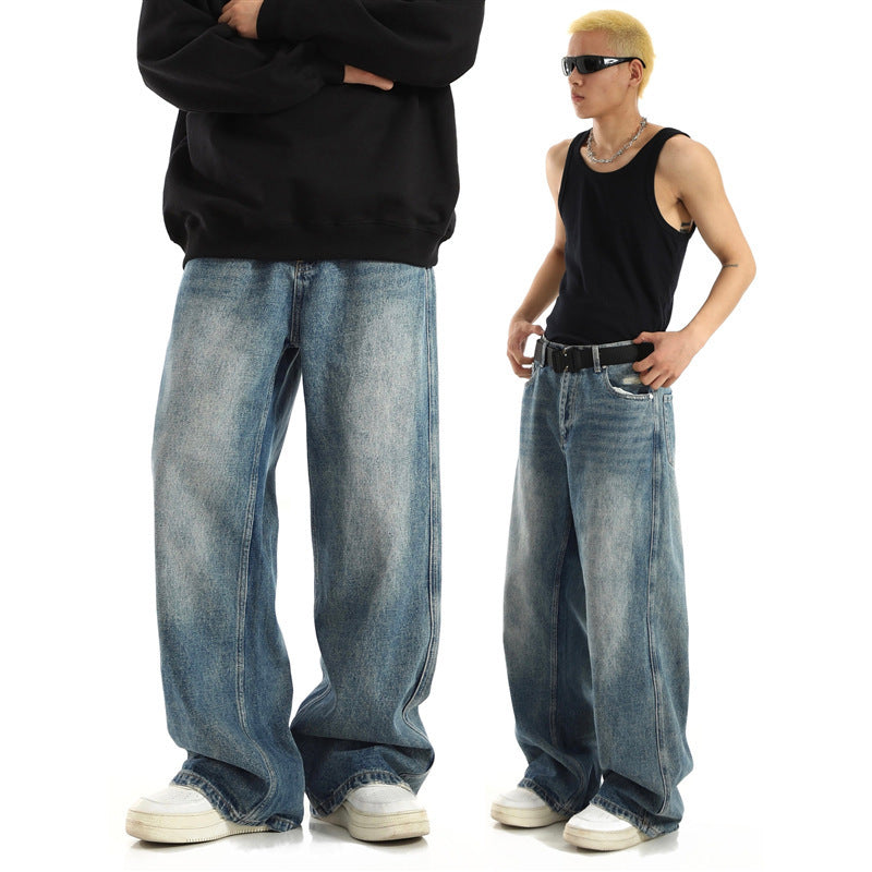 Jeans rectos y holgados para hombre – Moda retro americana