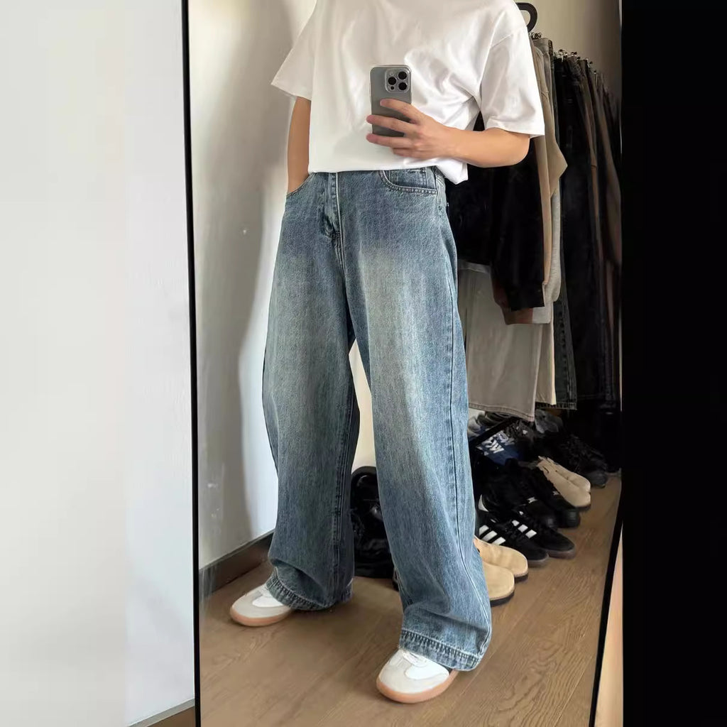 Jeans Retro Wide Leg Azul Lavado – Estilo Street
