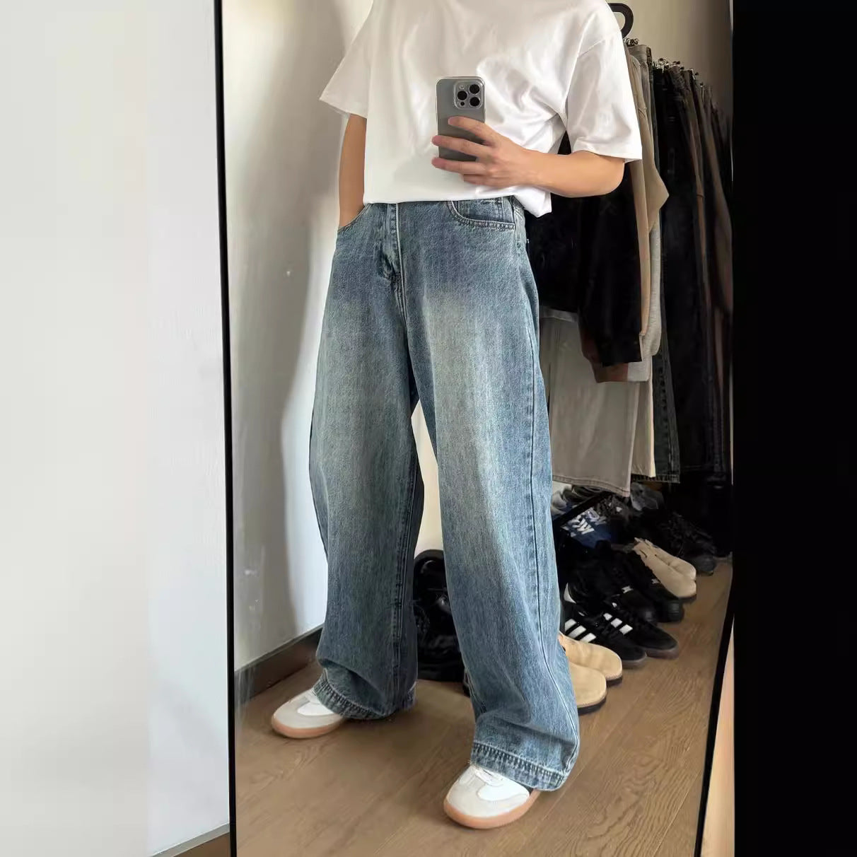 Jeans Retro Wide Leg Azul Lavado – Estilo Street