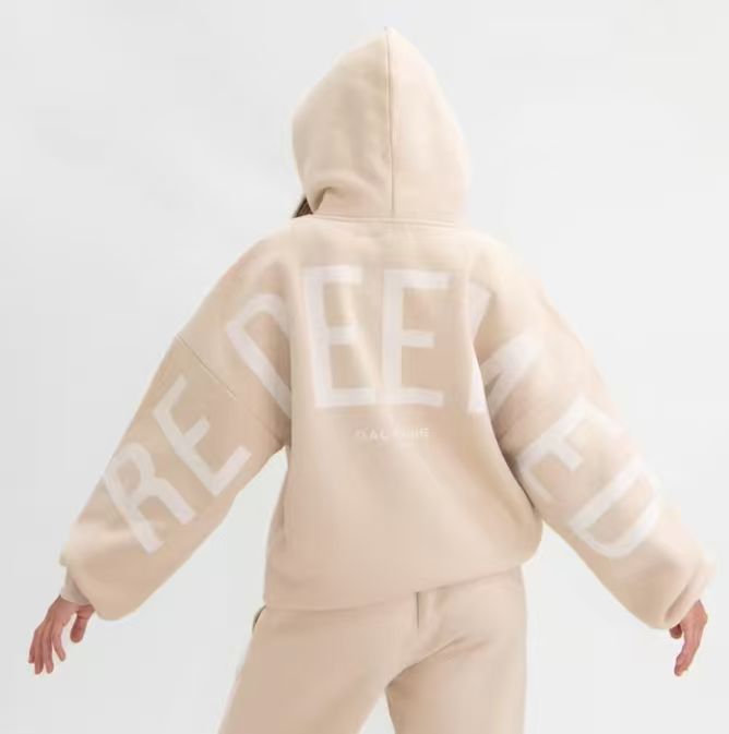 Hoodie Oversize de Moda con Letras Impresas