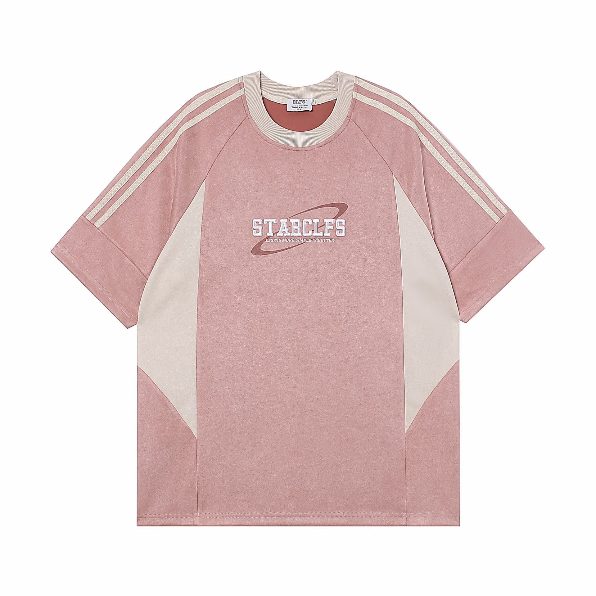 Camiseta holgada de manga corta para hombre con diseño de letras bordadas