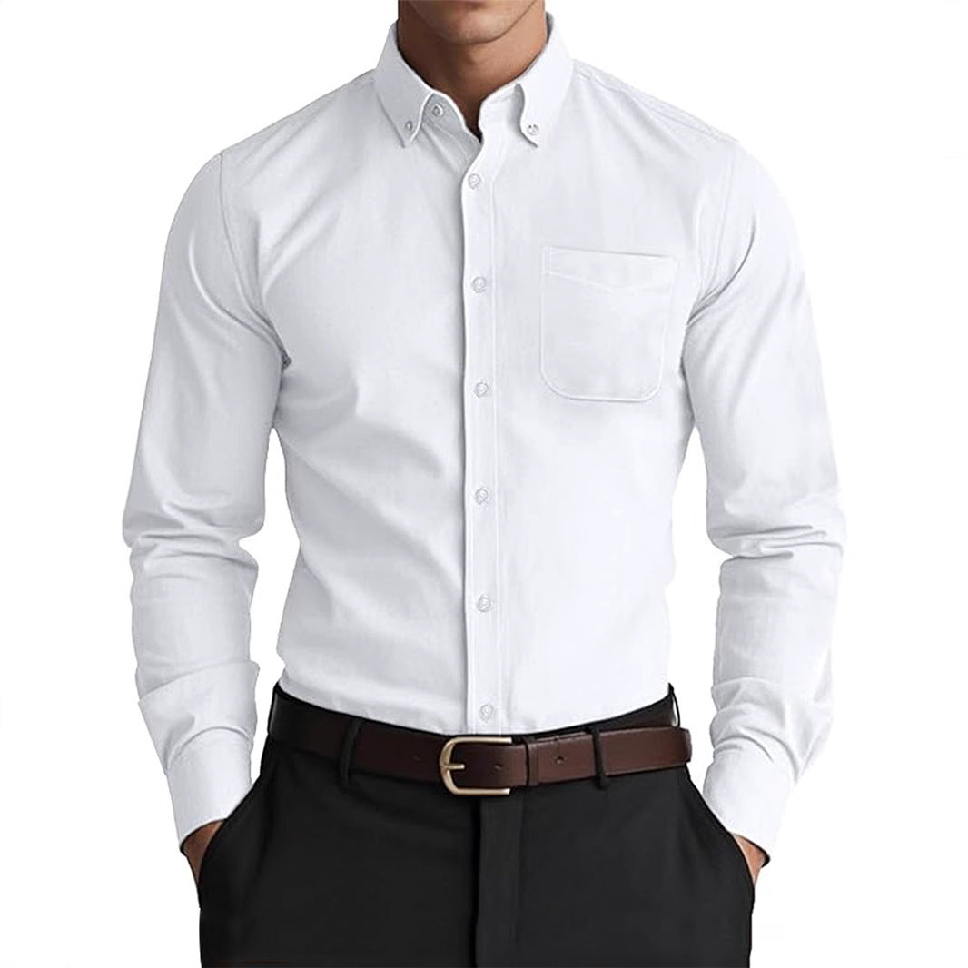 Camisa  casual de color puro para hombre