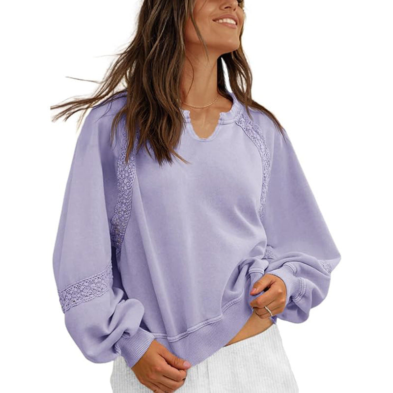 Blusa Suéter Glam – Estilo Casual y Detalles de Encaje