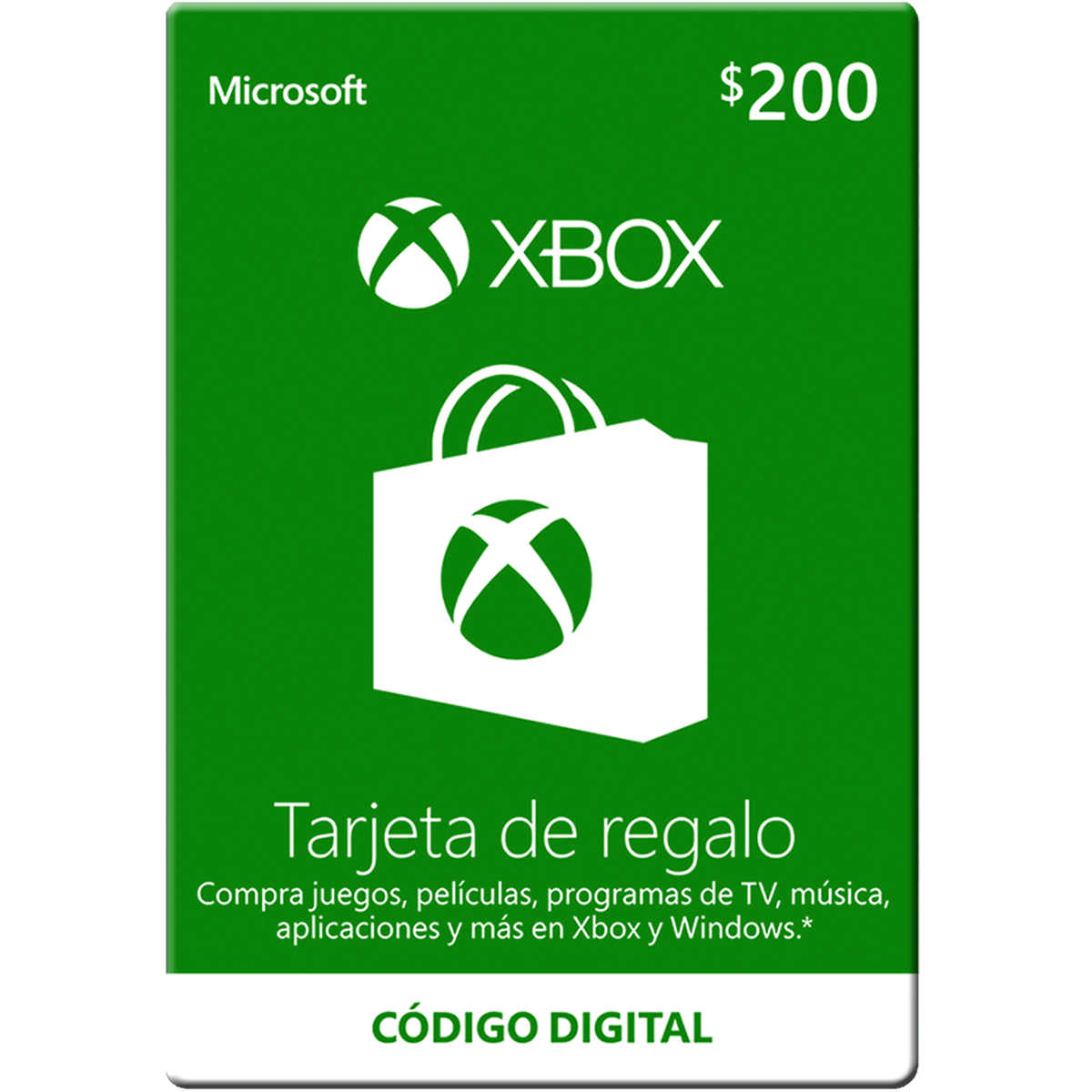 Tarjeta de regalo de xbox