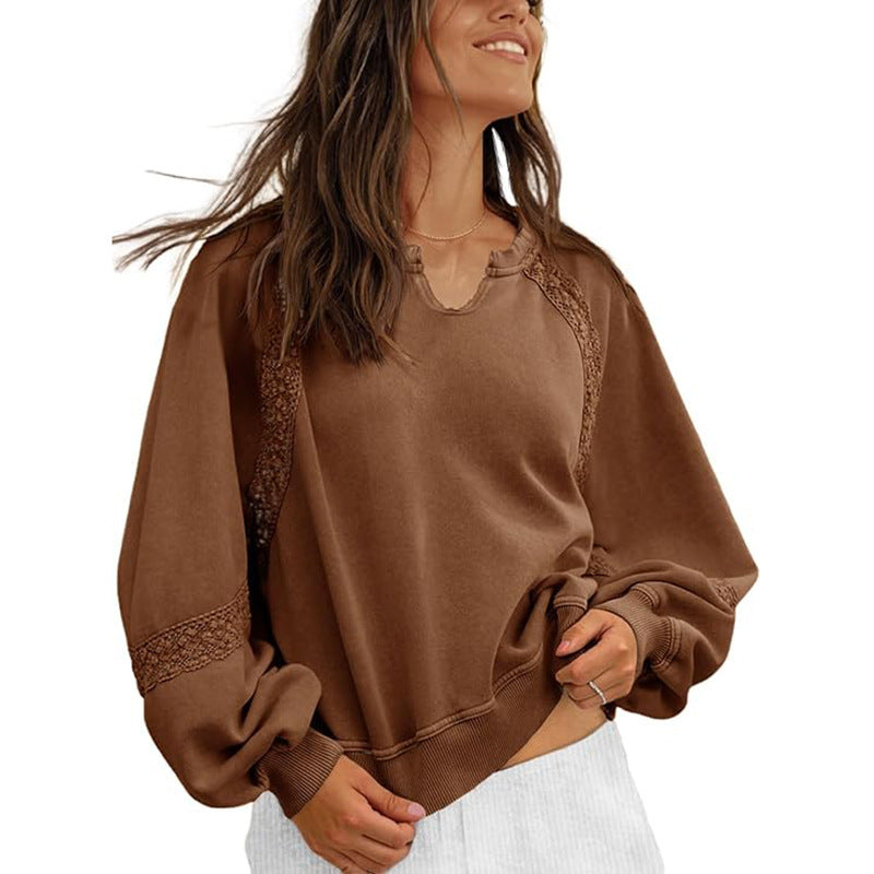 Blusa Suéter Glam – Estilo Casual y Detalles de Encaje