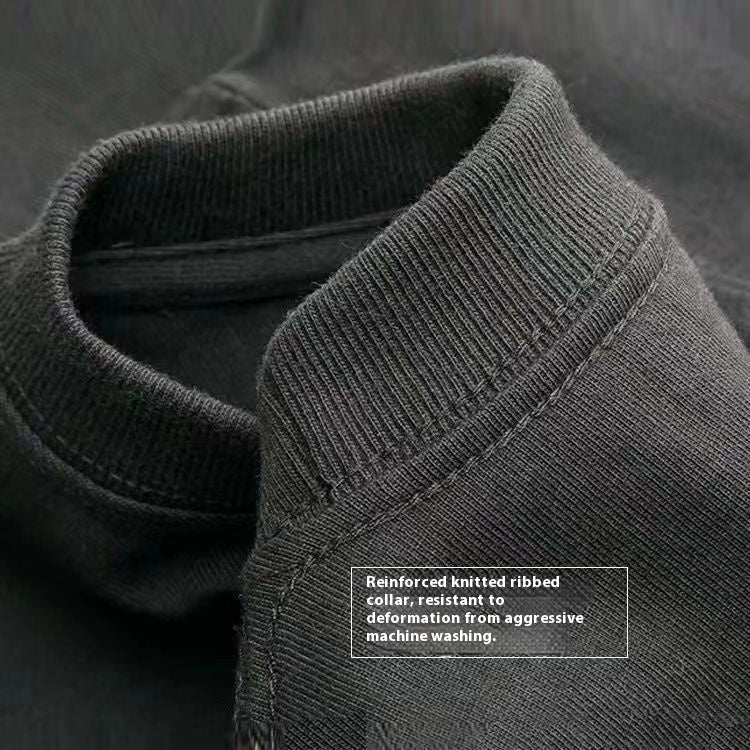 Camisa de algodón con cuello redondo
