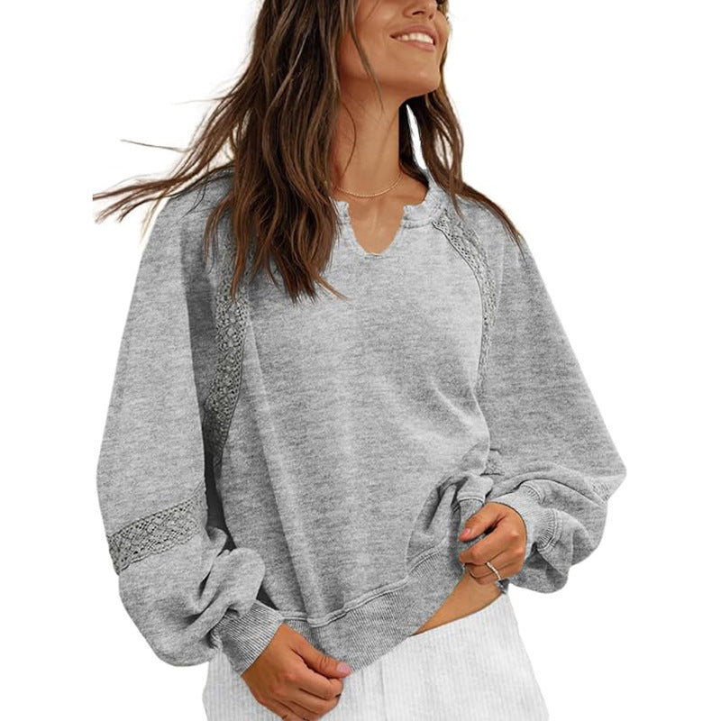 Blusa Suéter Glam – Estilo Casual y Detalles de Encaje