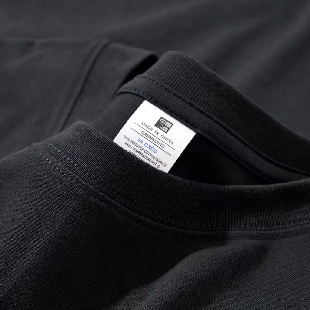 Camisa de algodón con cuello redondo