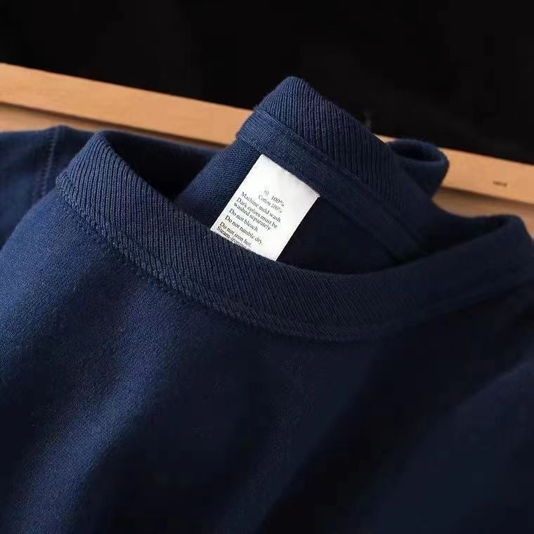 Camisa de algodón con cuello redondo