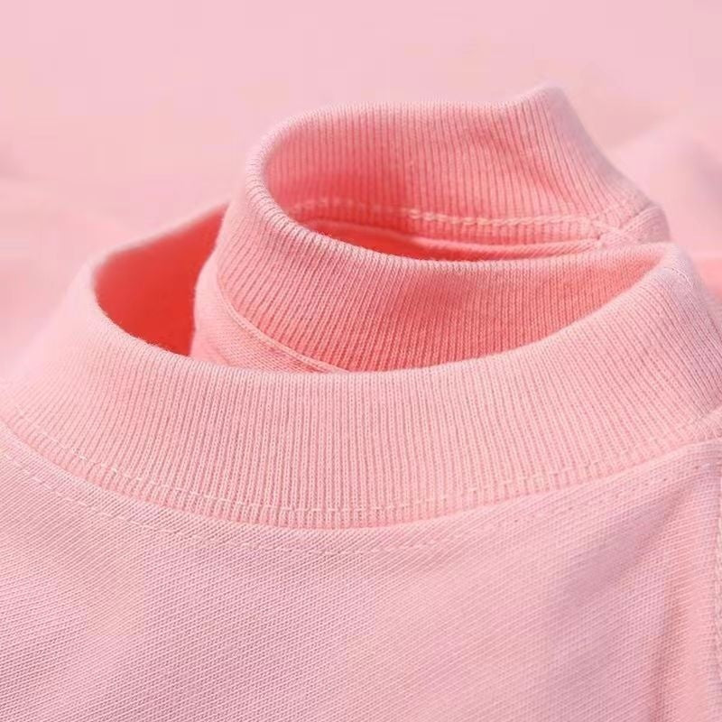 Camisa de algodón con cuello redondo