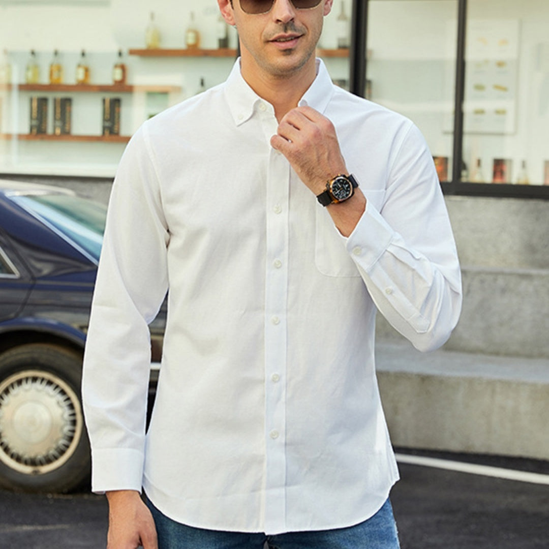 Camisa  casual de color puro para hombre