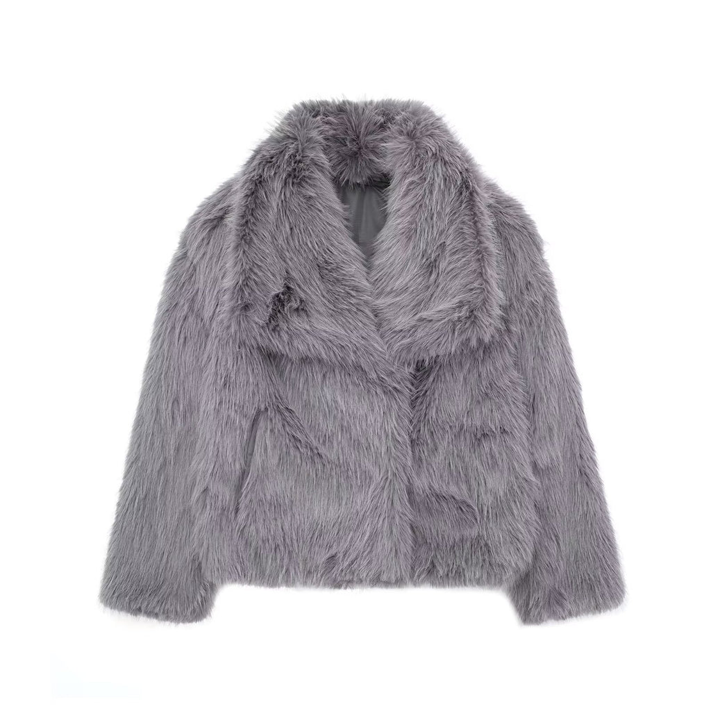 Abrigo de felpa de invierno a la moda