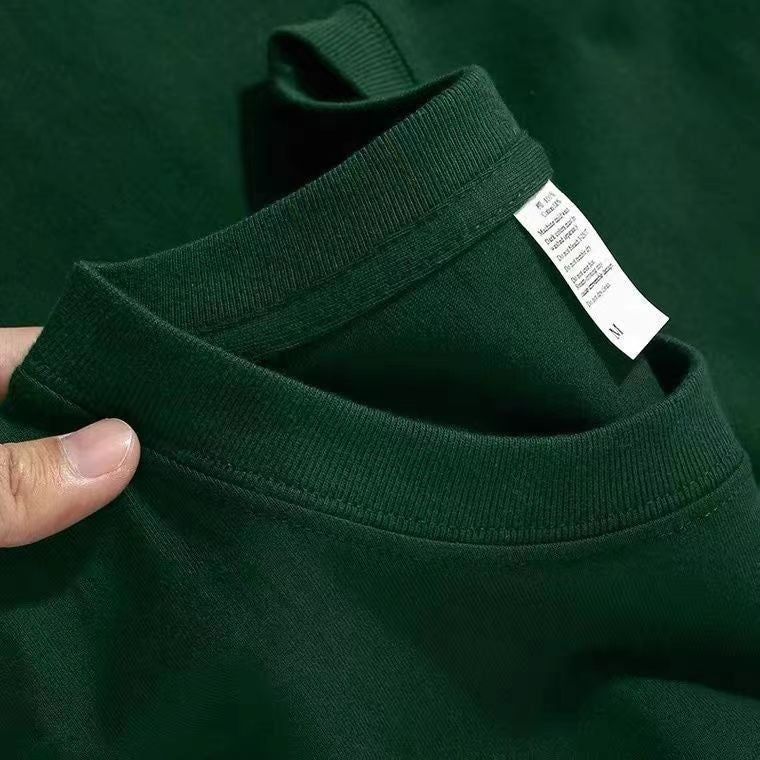 Camisa de algodón con cuello redondo