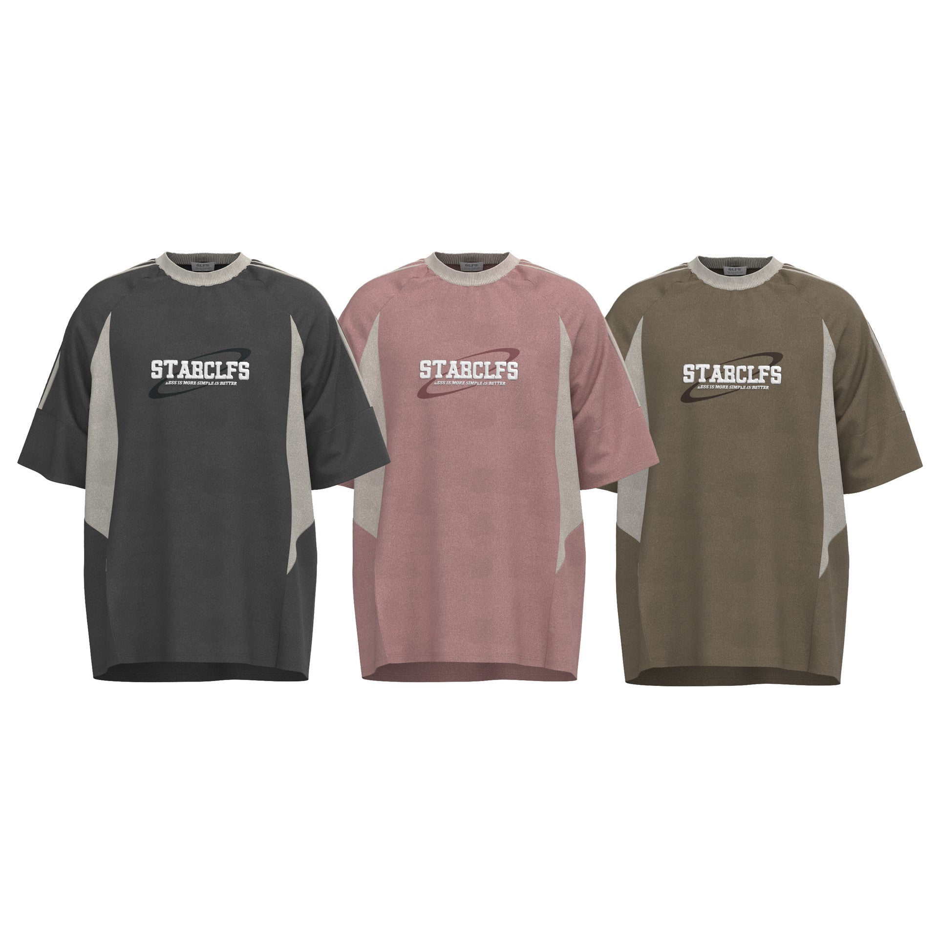 Camiseta holgada de manga corta para hombre con diseño de letras bordadas