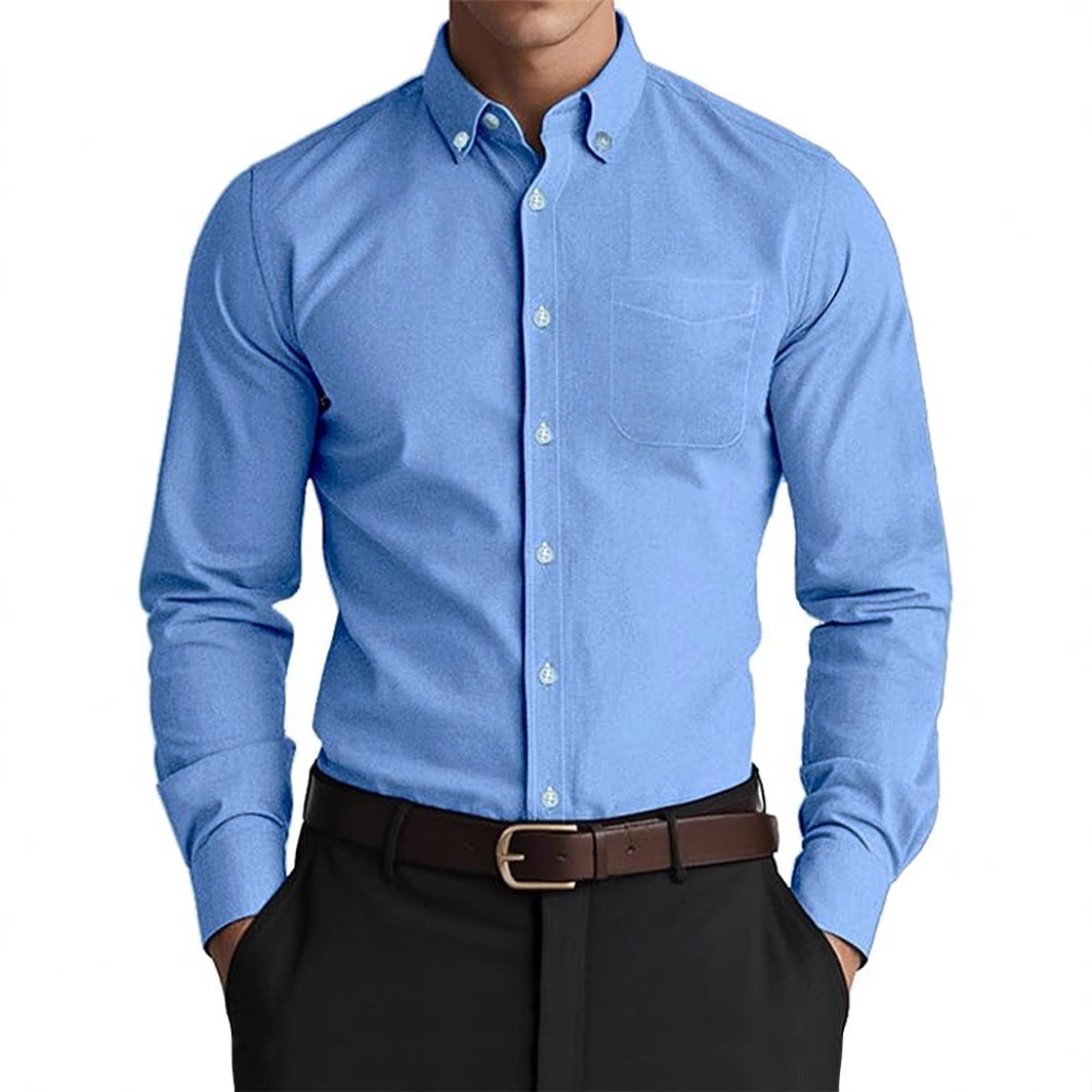 Camisa  casual de color puro para hombre