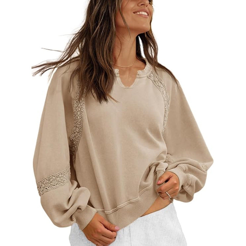 Blusa Suéter Glam – Estilo Casual y Detalles de Encaje