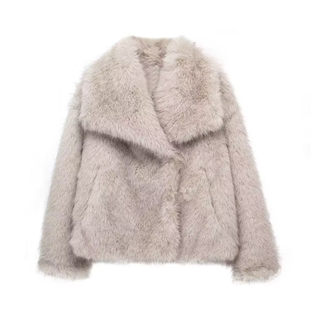 Abrigo de felpa de invierno a la moda