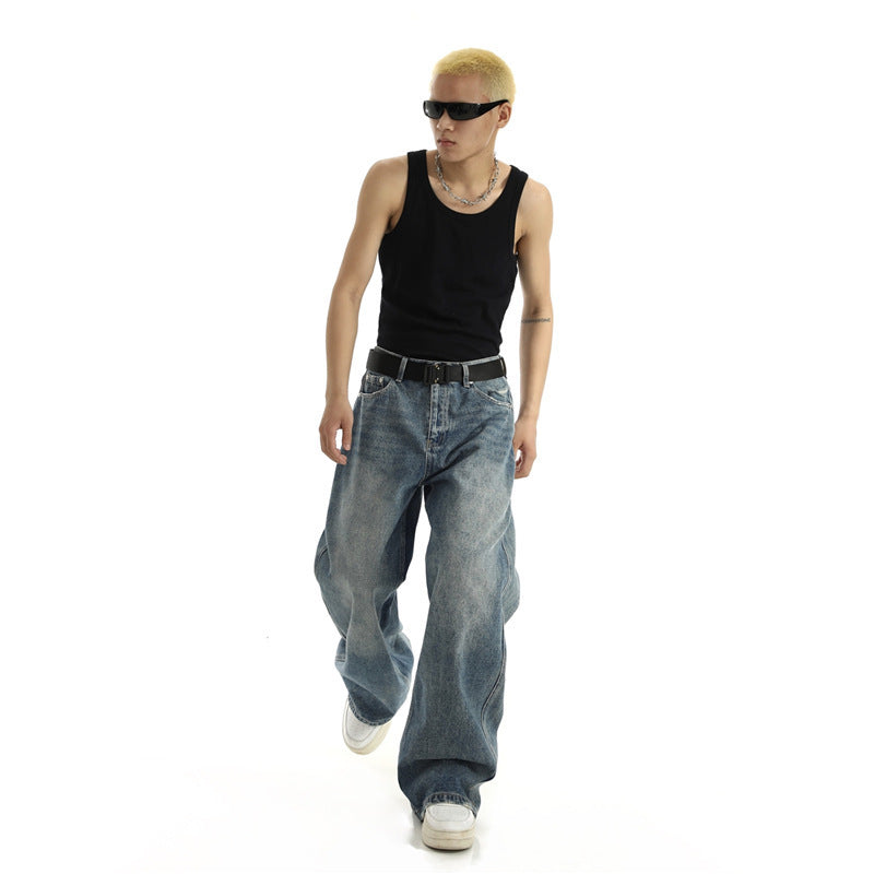 Jeans rectos y holgados para hombre – Moda retro americana
