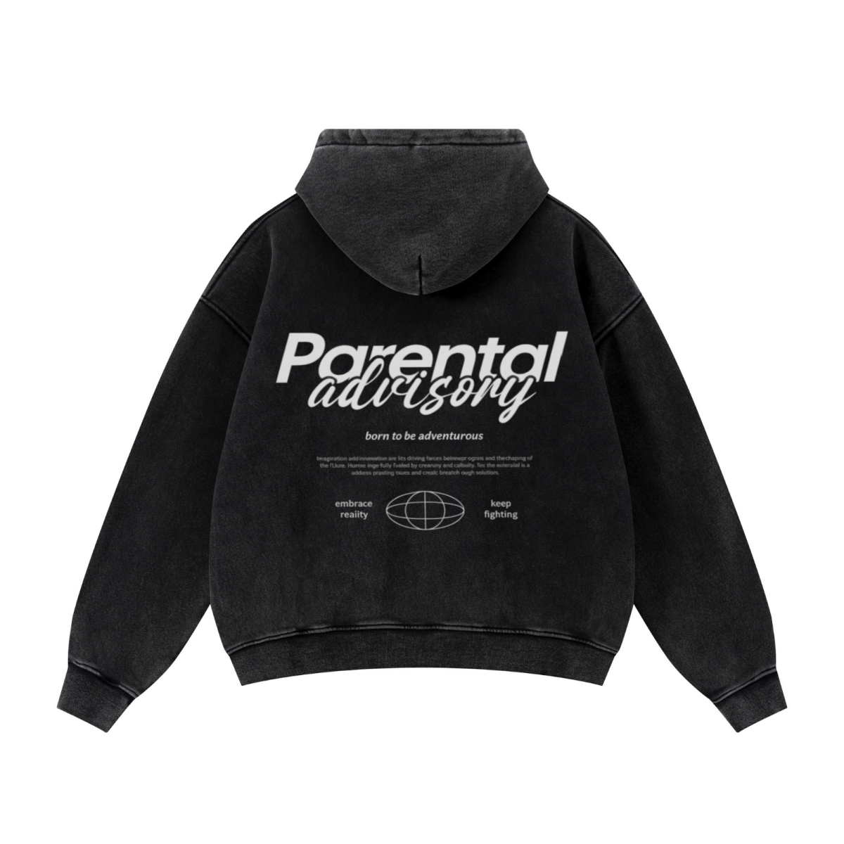 355GSM Drop Shoulder Heavyweight Washed Boxyfit Fleece Hoodie Vintage Black