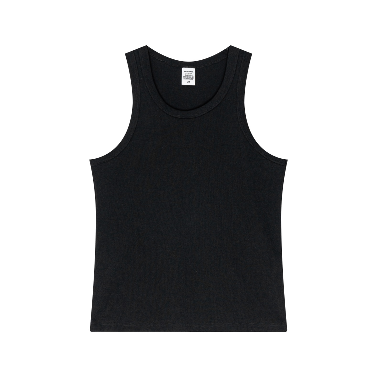 315GSM Vintage Soft-Stretch Ribbed Tank Top Black