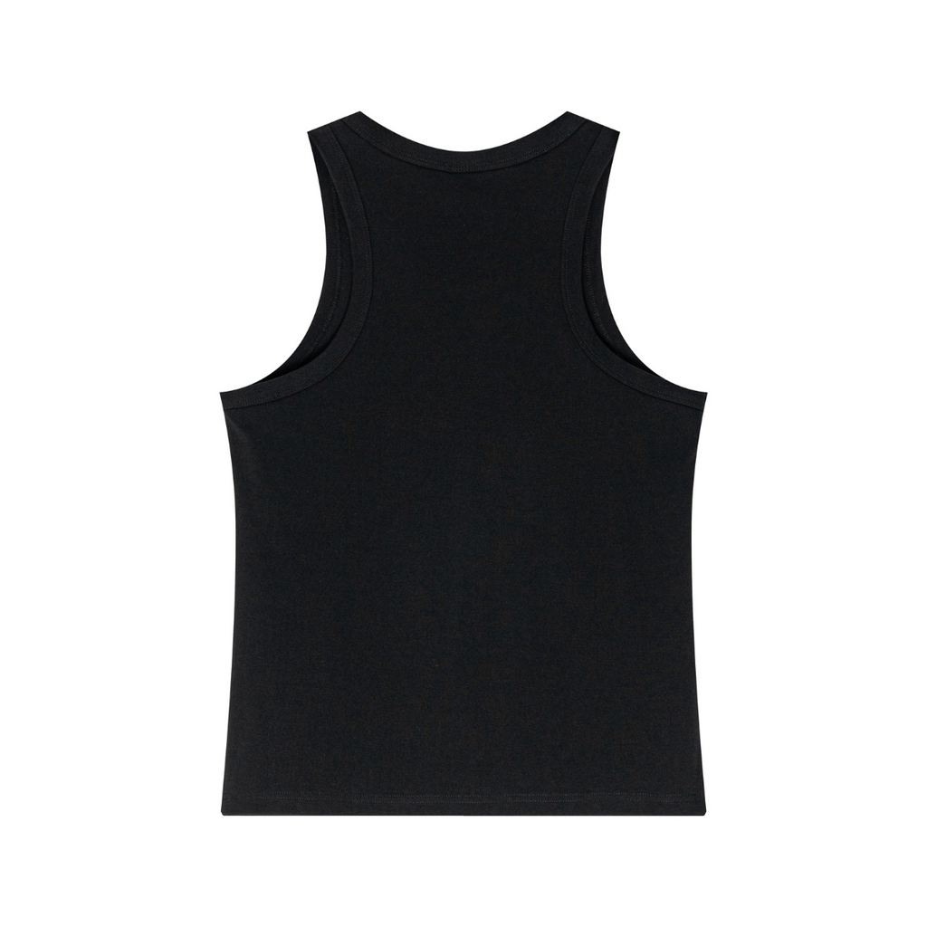 315GSM Vintage Soft-Stretch Ribbed Tank Top Black
