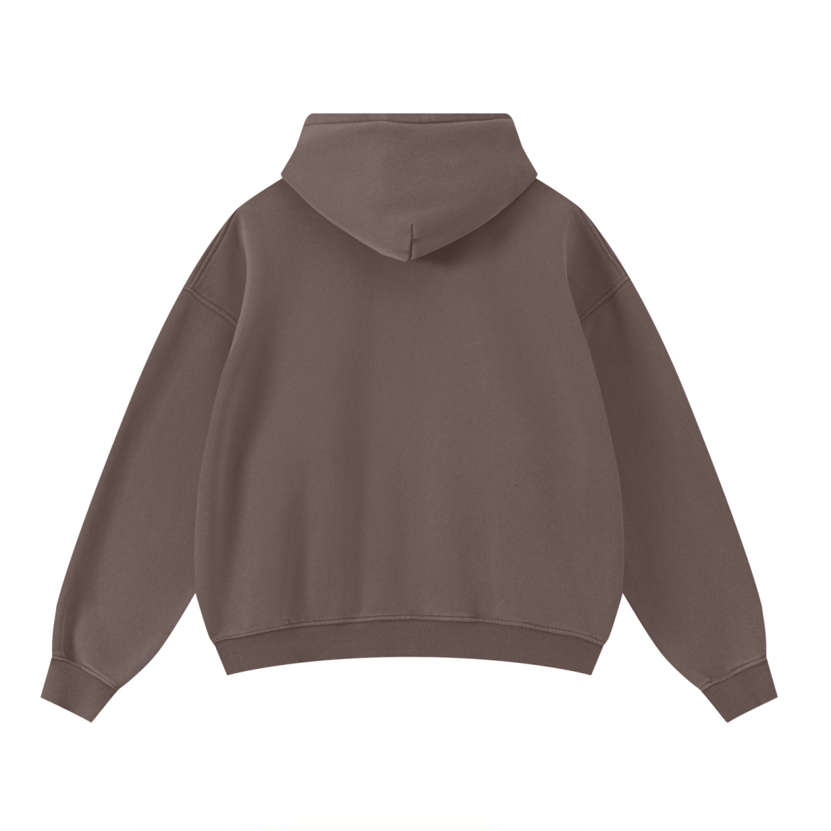 355GSM Drop Shoulder Heavyweight Boxyfit Washed Fleece Hoodie Vintage Dark Brown